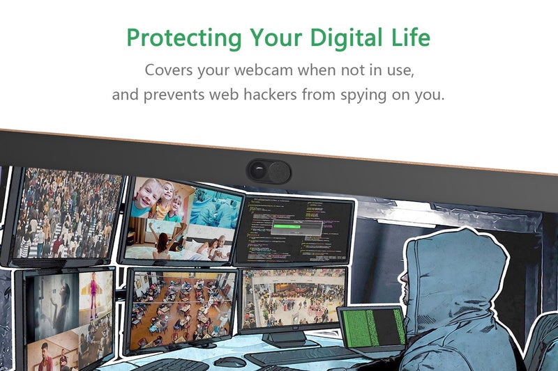 CloudValley Camera Cover Slide, 0.026 Inch Metal Webcam Cover for MacBook Pro, MacBook Air, Laptop, Mac, PC, iPad, iPhone, Ultra-Thin Privacy Covers [Black - 5 Pack] - Image 2